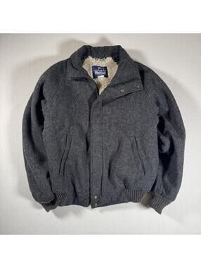 Vintage Made In USA Woolrich Wool Fleece Lined Zip Up Jacket